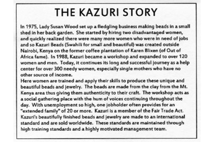 Kazuri info