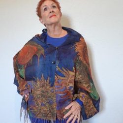Orange Flower Shawl 1