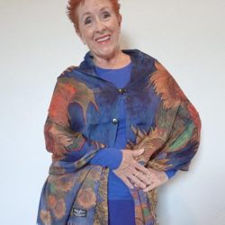 Orange Flower Shawl 2