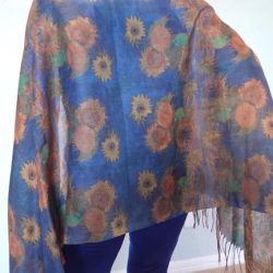Orange Flower Shawl 3