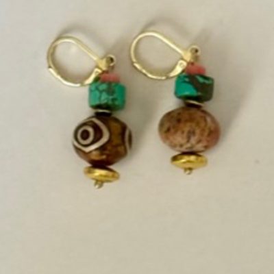 Batik brown earrings