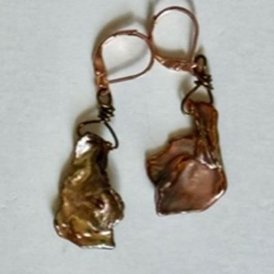 Copper Cornflake earrings