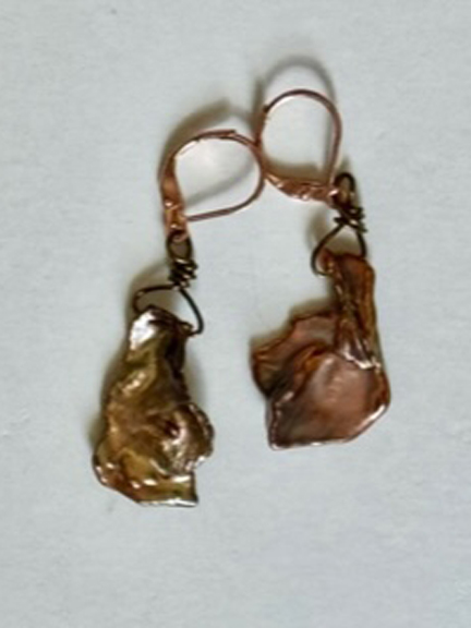 Copper Cornflake earrings